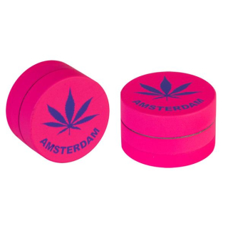 Grinder Alu 40mm - 3Parts Pink Hemp Leaf (1 Stk)