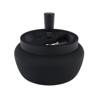 Drehaschenbecher Metall 11cm - Schwarz Matt (1 Stk)