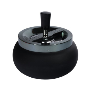 Drehaschenbecher Metall 13cm - Schwarz (1 Stk)